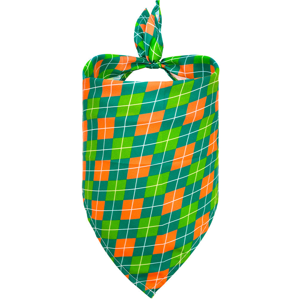 KFX-8134845 Lucky Clover Dog Scarf - Polyester Pet Accessory in Various Patterns and Sizes