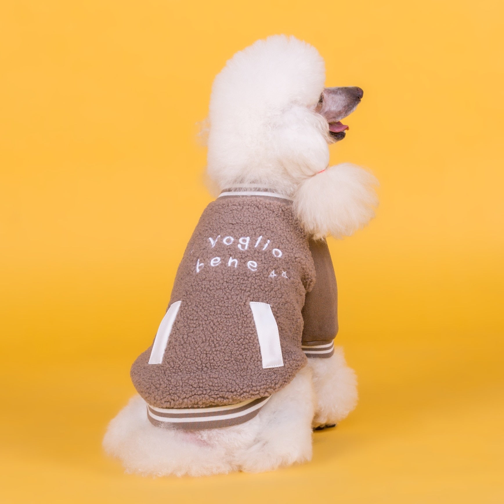 KFX-8135613 Cozy Cotton Dog Cashmere Coat in Brown and Green - Casual Style for Small to XXXL Sizes