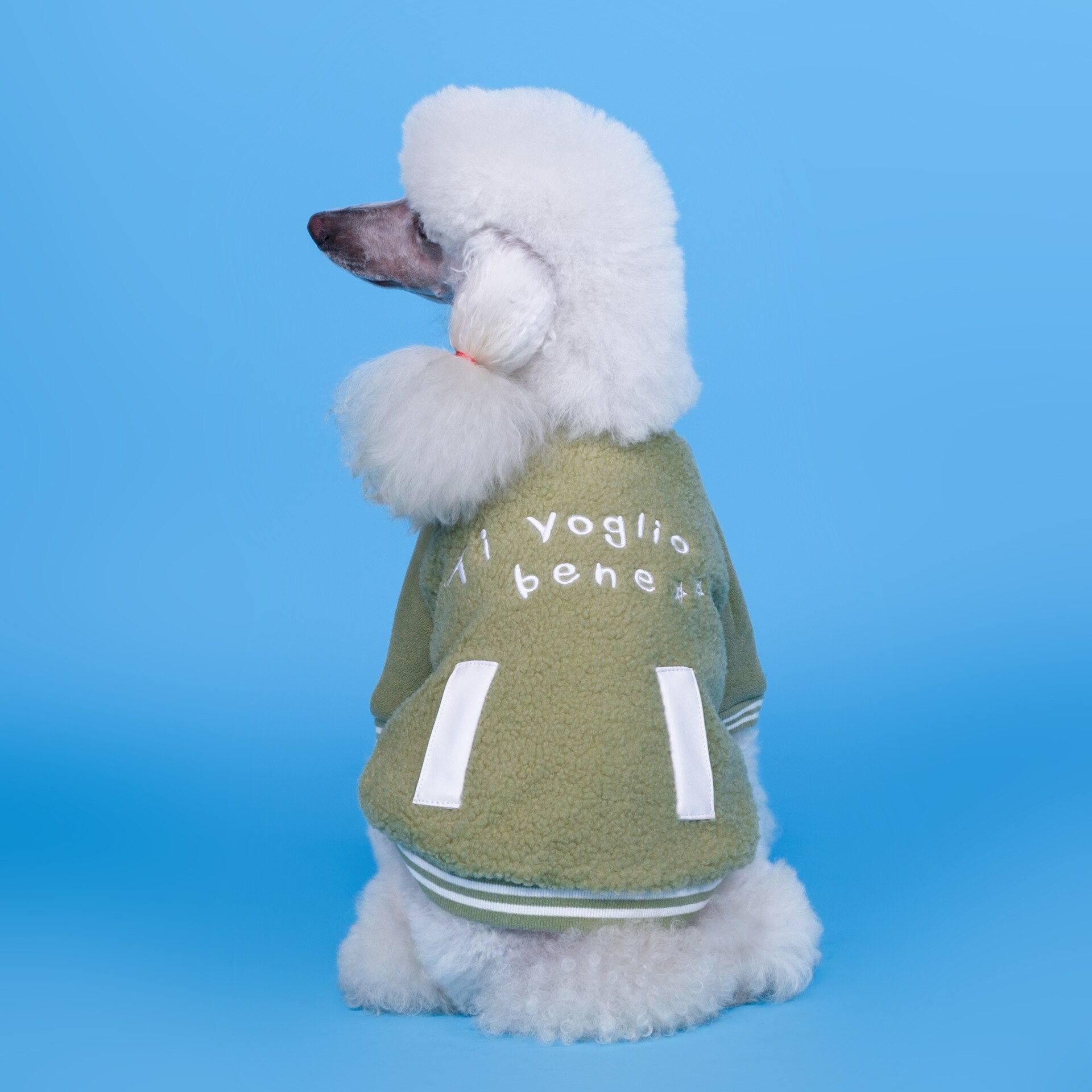 KFX-8135613 Cozy Cotton Dog Cashmere Coat in Brown and Green - Casual Style for Small to XXXL Sizes