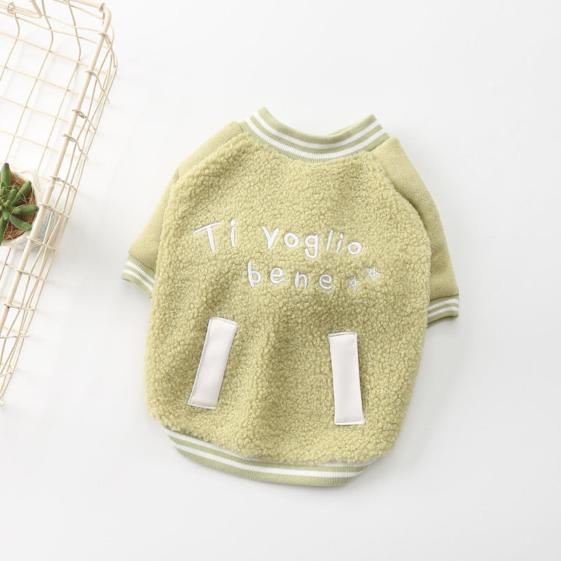 KFX-8135613 Cozy Cotton Dog Cashmere Coat in Brown and Green - Casual Style for Small to XXXL Sizes