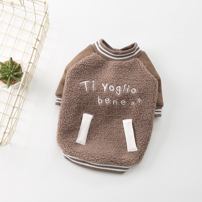 KFX-8135613 Cozy Cotton Dog Cashmere Coat in Brown and Green - Casual Style for Small to XXXL Sizes