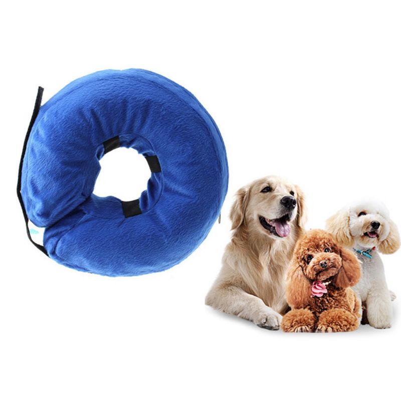 KFX-8136893 Inflatable Recovery Collar for Pets - Adjustable Anti-Bite and Anti-Lick PVC Cone