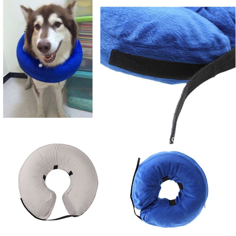 KFX-8136893 Inflatable Recovery Collar for Pets - Adjustable Anti-Bite and Anti-Lick PVC Cone