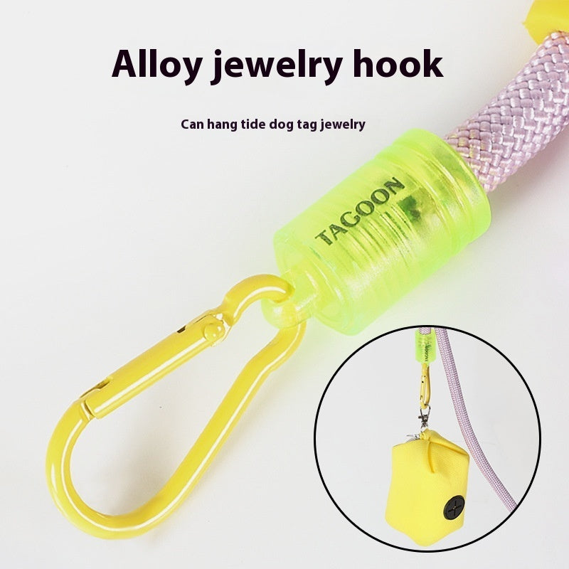 KFX-8137021 Crossbody Dog Leash with Soft Cotton Grip - Available in Blue, Pink, and Purple