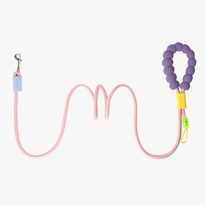 KFX-8137021 Crossbody Dog Leash with Soft Cotton Grip - Available in Blue, Pink, and Purple