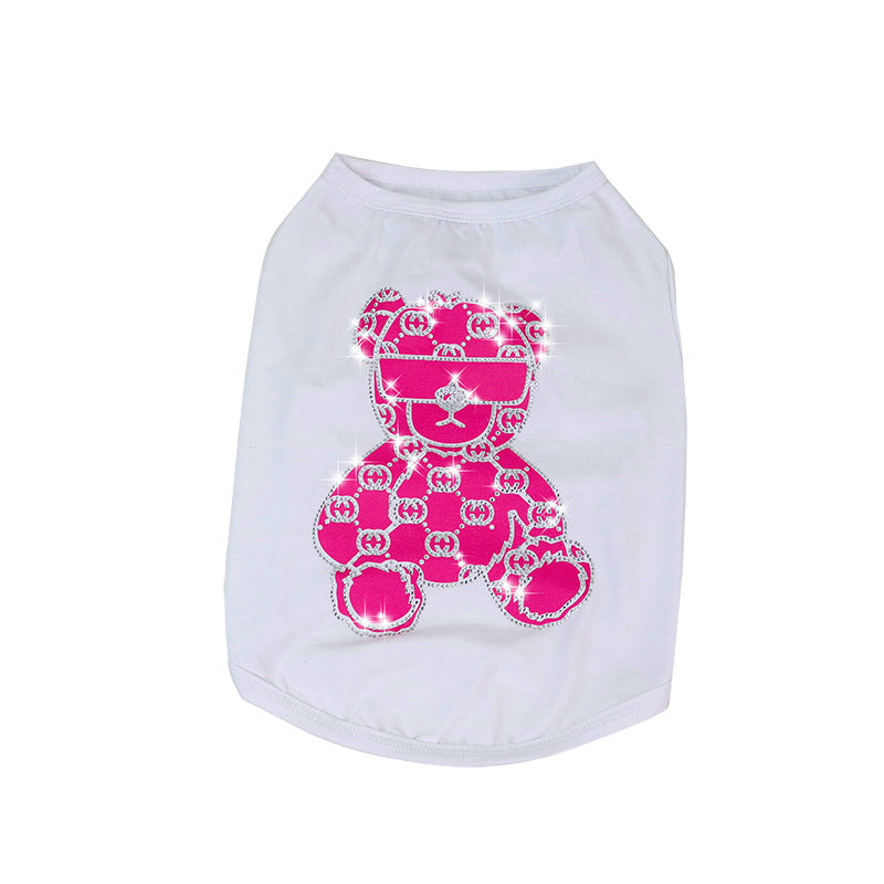 KFX-8137789 Schnauzer Summer Cotton Vest with Bright Diamond Design in Multiple Colors