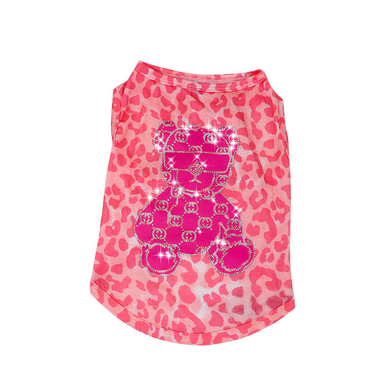 KFX-8137789 Schnauzer Summer Cotton Vest with Bright Diamond Design in Multiple Colors