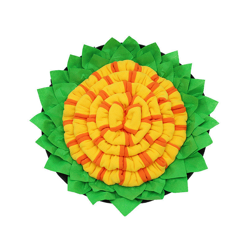 KFX-8138045 Pet Sniffing Mat for Dogs - Interactive Slow Feeding Blanket in Red, Yellow, Green, and Gray with Polar Fleece and Felt Cloth