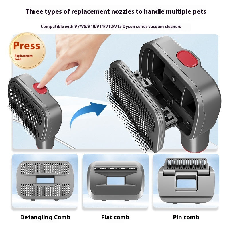 KFX-8138813 Pet Grooming Suction Head Accessories Set for Shaving and Brushing Various Coat Lengths
