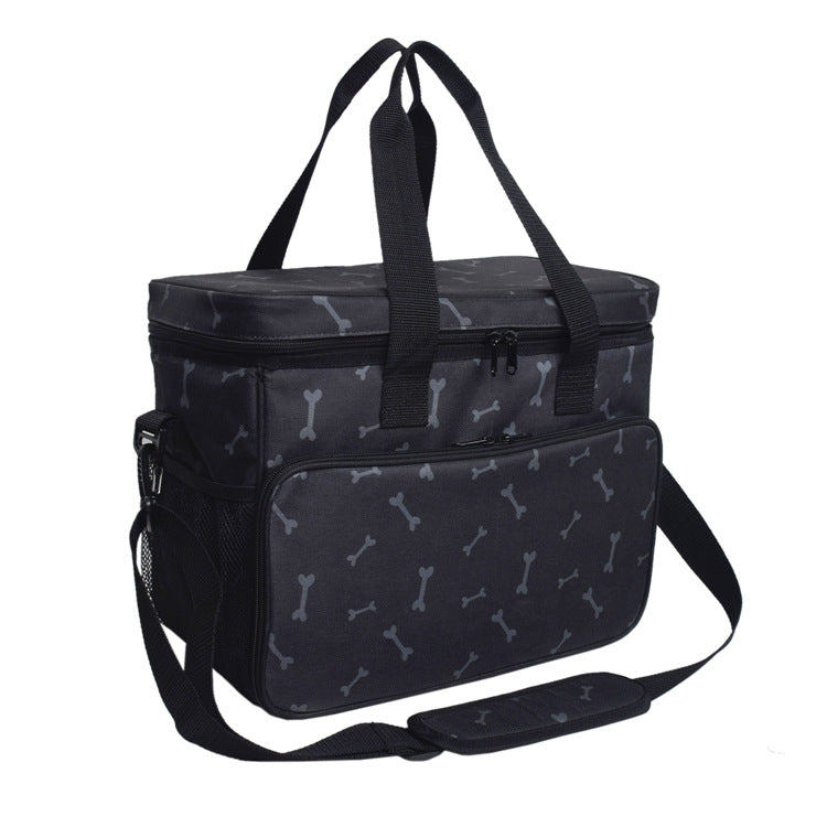 KFX-8139453 Multi-Functional Black Cartoon Pet Travel Bag - Comfortable and Durable Polyester Design