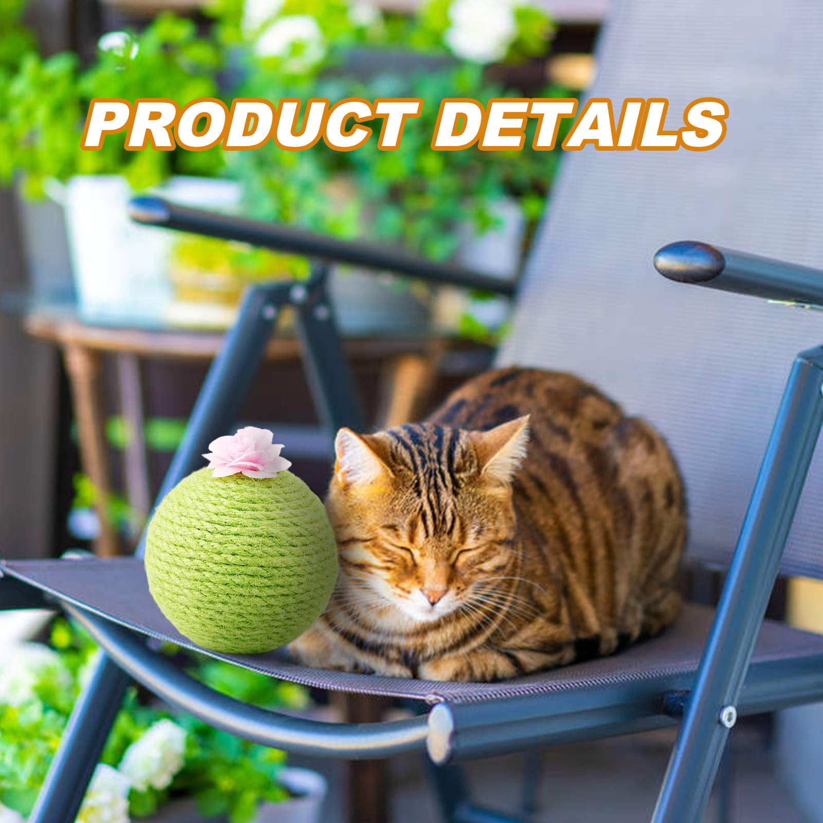 KFX-8140477 Interactive Cat Scratcher Ball with Natural Sisal and Catnip for Indoor Play and Exercise