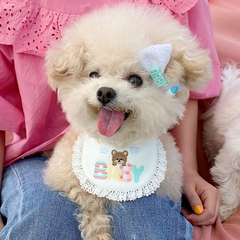 KFX-8140605 Embroidered Cat Saliva Towel - Bear & Birthday Designs, Free Size 75cm