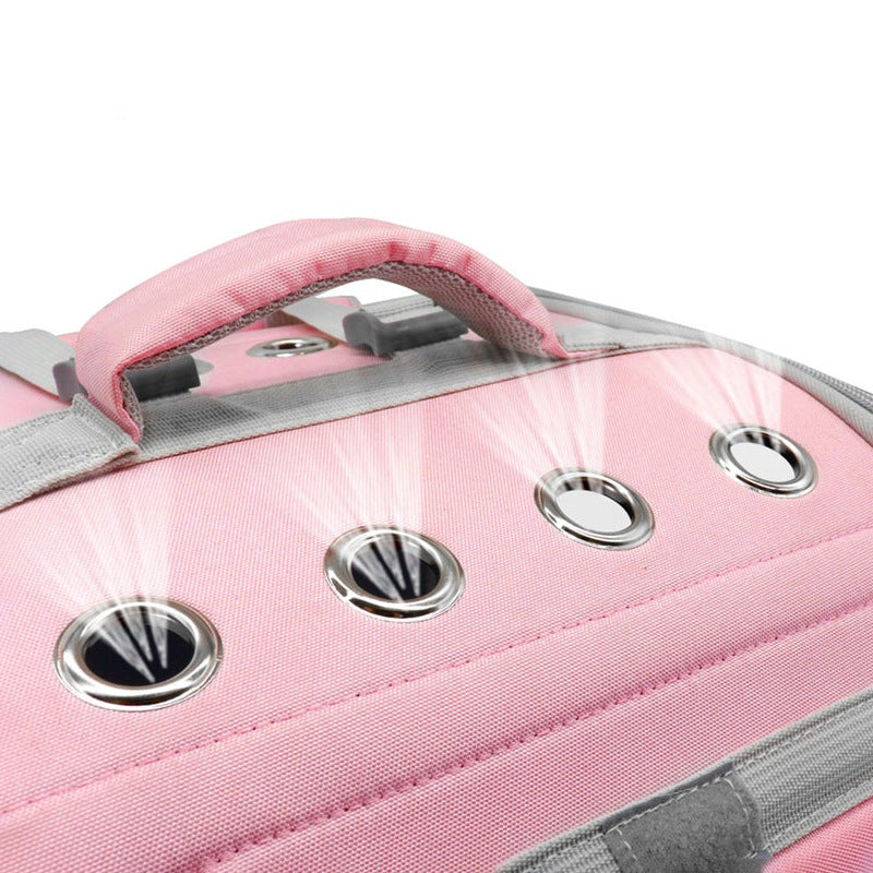 KFX-8145213 Breathable Portable Cat Travel Backpack with Embossed Design