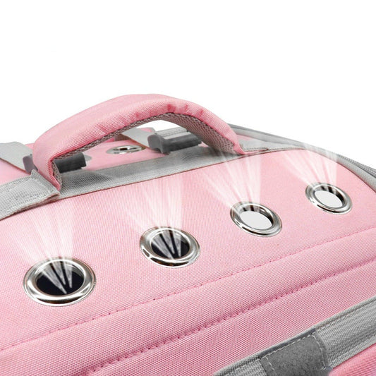 KFX-8145213 Breathable Portable Cat Travel Backpack with Embossed Design