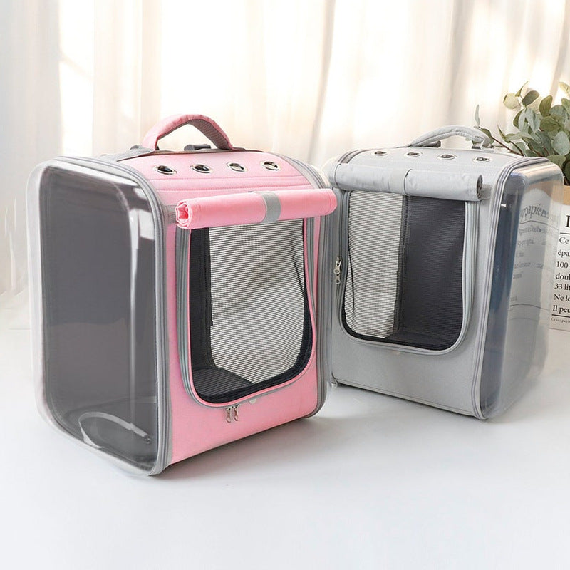 KFX-8145213 Breathable Portable Cat Travel Backpack with Embossed Design