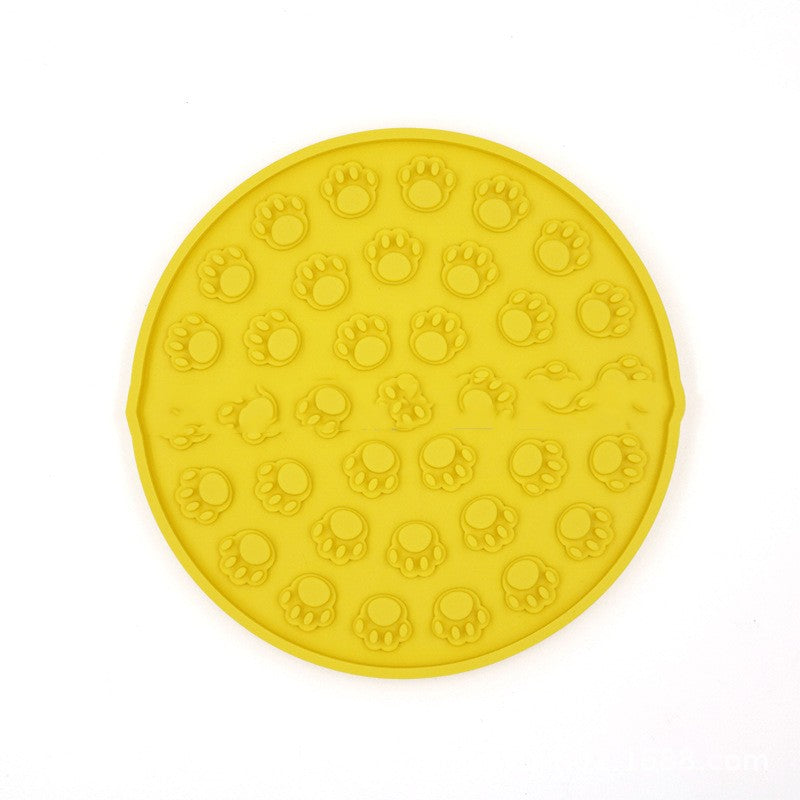 KFX-8148925 Silicone Pet Licking Mat for Bath Time Fun - 15cm Round Design