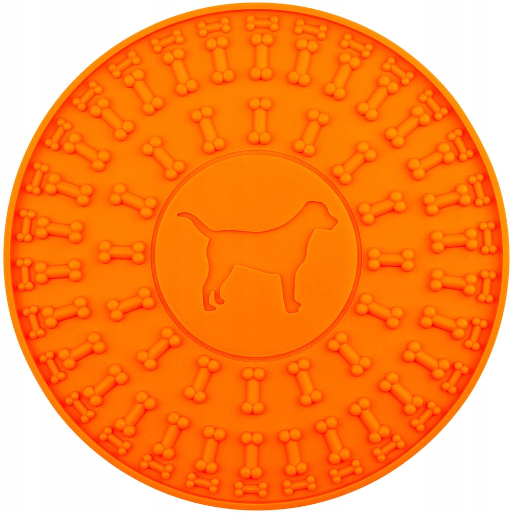 KFX-8148925 Silicone Pet Licking Mat for Bath Time Fun - 15cm Round Design