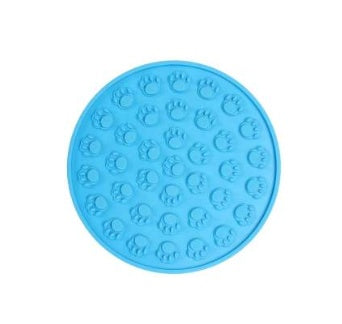 KFX-8148925 Silicone Pet Licking Mat for Bath Time Fun - 15cm Round Design