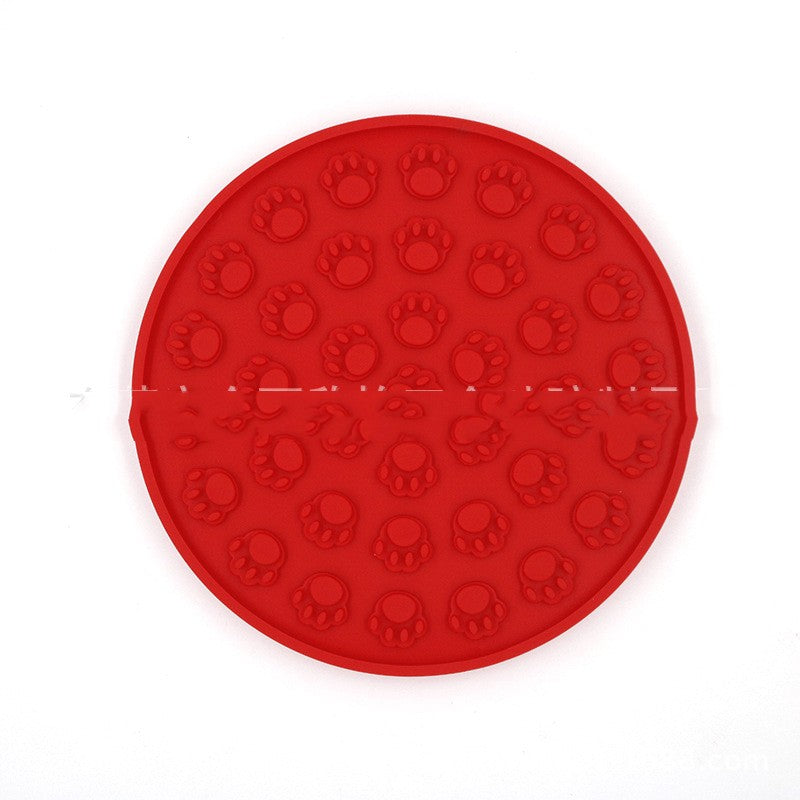 KFX-8148925 Silicone Pet Licking Mat for Bath Time Fun - 15cm Round Design