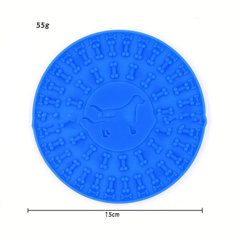 KFX-8148925 Silicone Pet Licking Mat for Bath Time Fun - 15cm Round Design