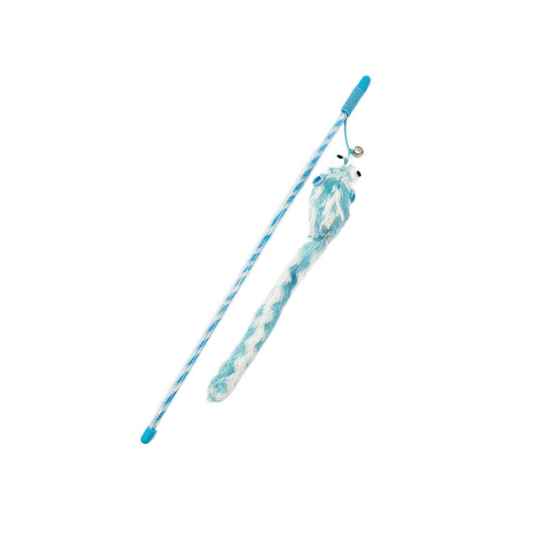 KFX-8155325 Interactive Cat Toy Teaser with Plush Feathers and Bells for Boredom Relief