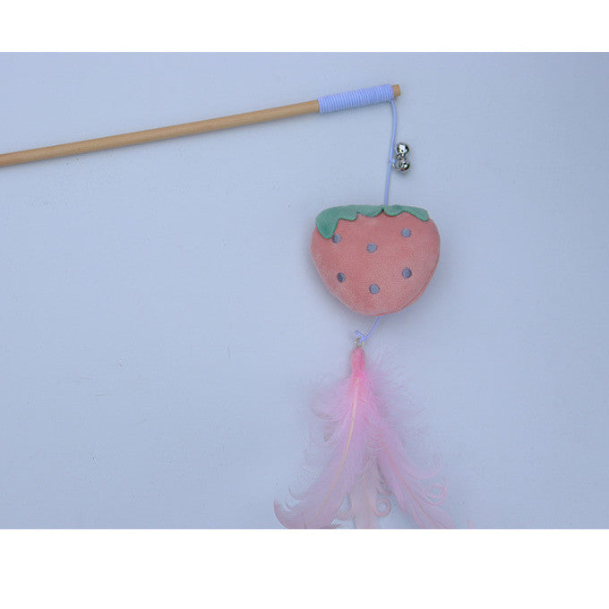 KFX-8155325 Interactive Cat Toy Teaser with Plush Feathers and Bells for Boredom Relief