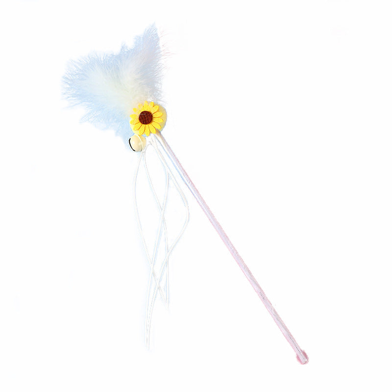 KFX-8155325 Interactive Cat Toy Teaser with Plush Feathers and Bells for Boredom Relief