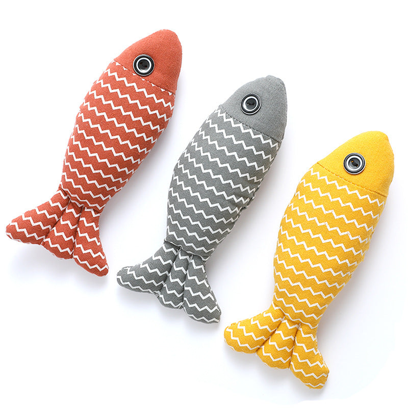 KFX-8155965 Catnip Interactive Fish Toys - 3 Piece Set for Indoor Cats and Kittens, Self-Play Exercise Kicker