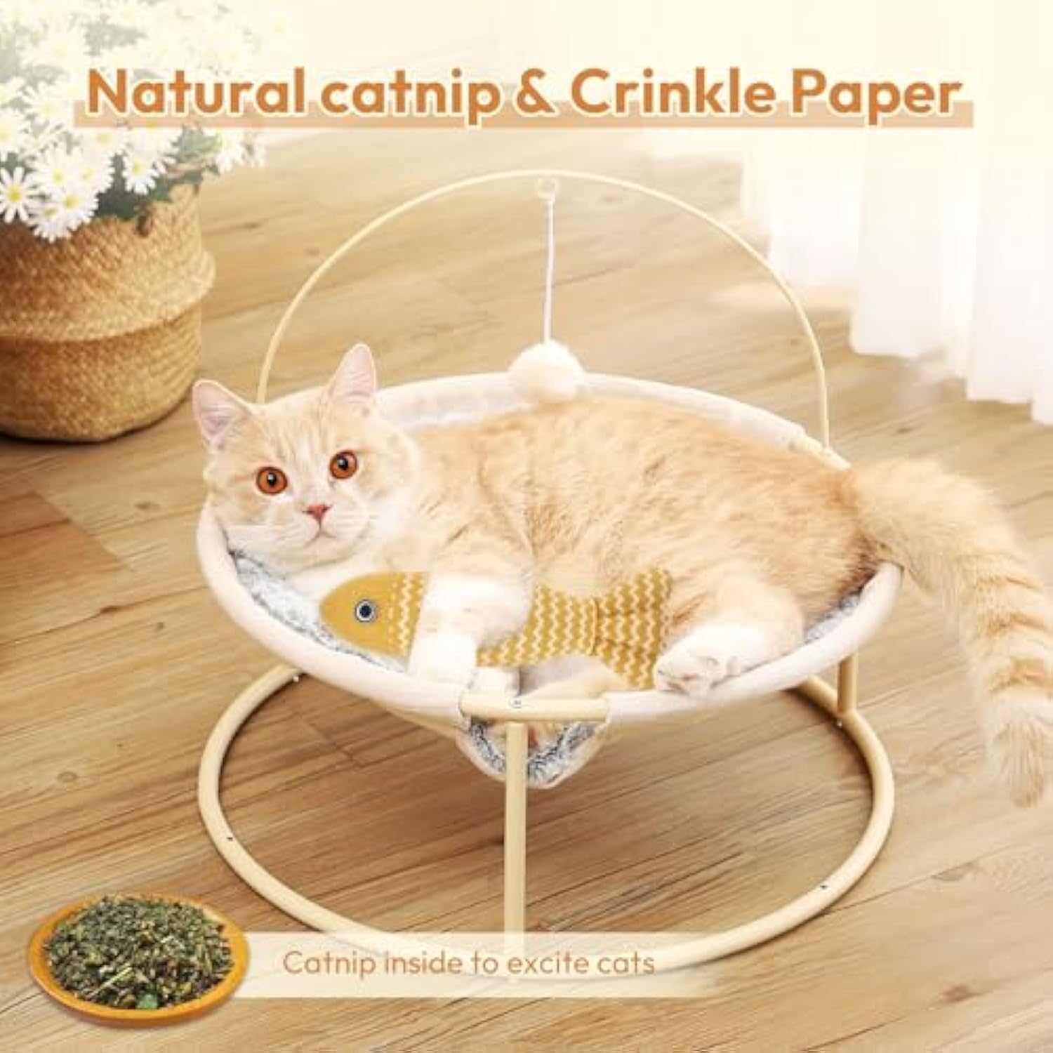 KFX-8155965 Catnip Interactive Fish Toys - 3 Piece Set for Indoor Cats and Kittens, Self-Play Exercise Kicker