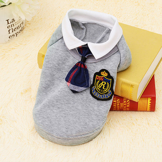 KFX-8156861 Pink and Gray Cotton School Uniform Skirt for Small Dogs