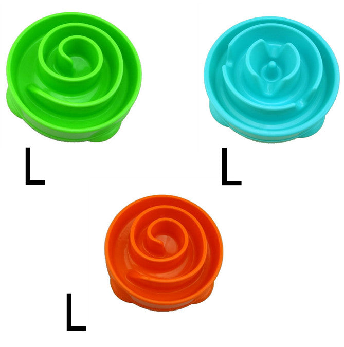 KFX-8158269 Slow Feeder Dog Bowl - Durable Plastic Pet Dish for Controlled Eating