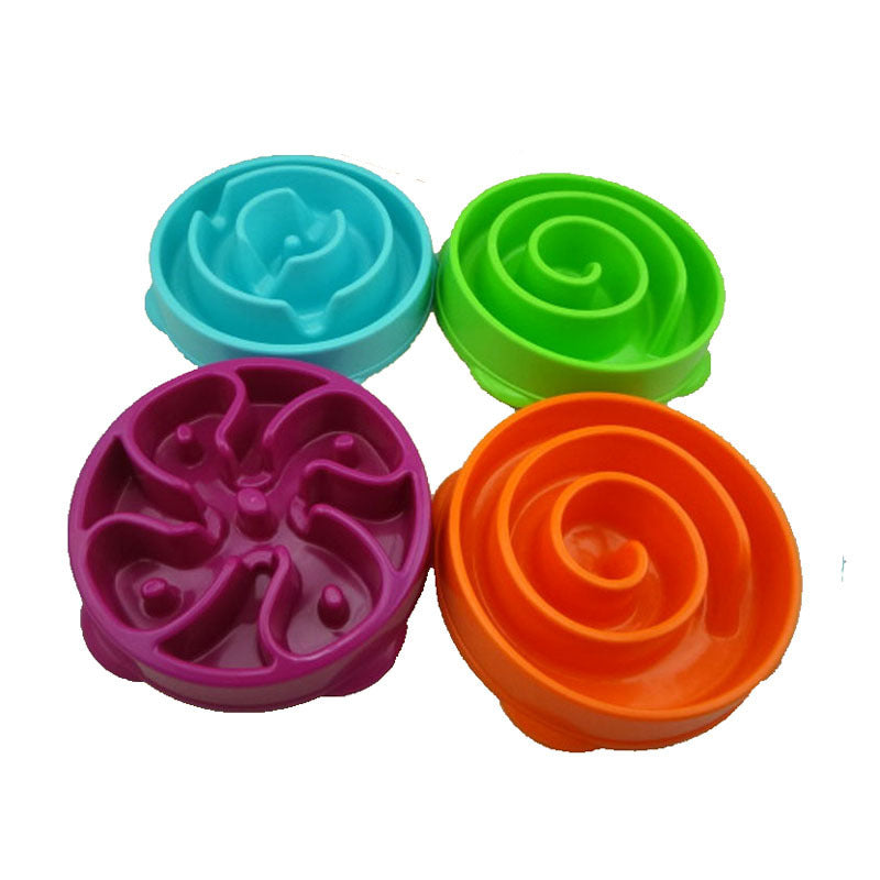 KFX-8158269 Slow Feeder Dog Bowl - Durable Plastic Pet Dish for Controlled Eating