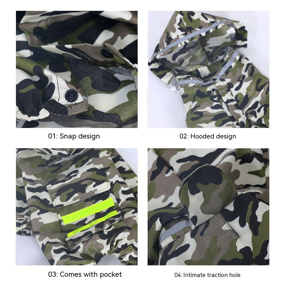 KFX-8158653 Waterproof Dog Raincoat for Border Shepherds - Casual Pet Clothing, Size Options Available