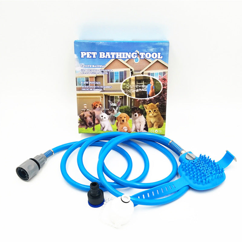 KFX-8162109 Pet Bathing Massage Brush Nozzle with 2.5m Hose and Adjustable Water Control