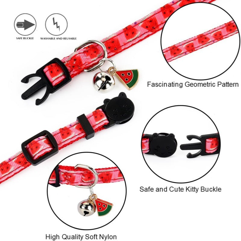 KFX-8162237 Adjustable Geometric Pattern Pet Collar in Multiple Colors - Universal Fit for All Seasons