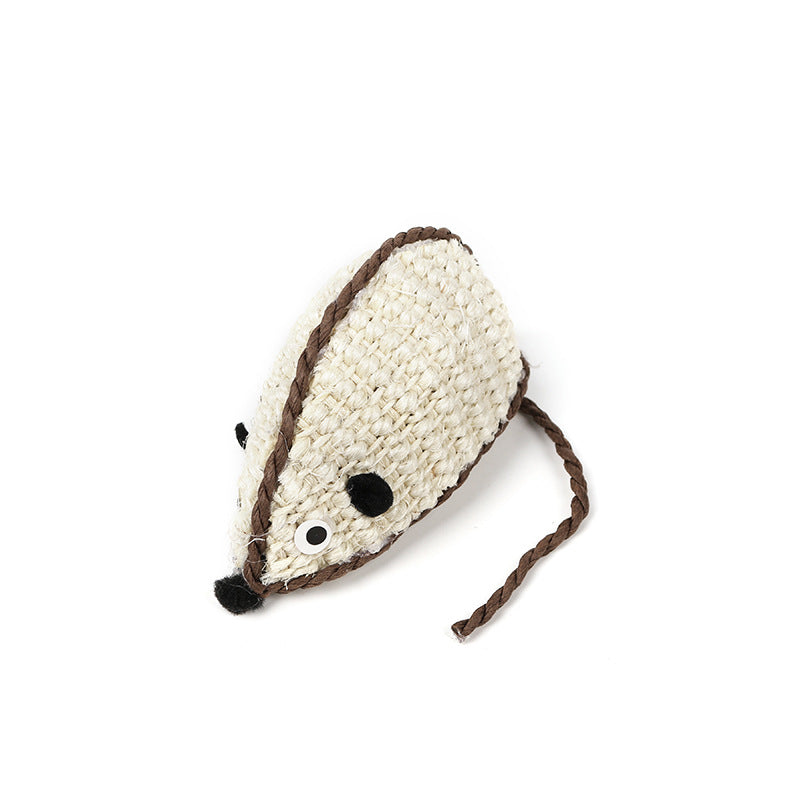KFX-8162877 Multicolor Sisal Cat Mouse Toy - Set of 3 Fun Playful Toys