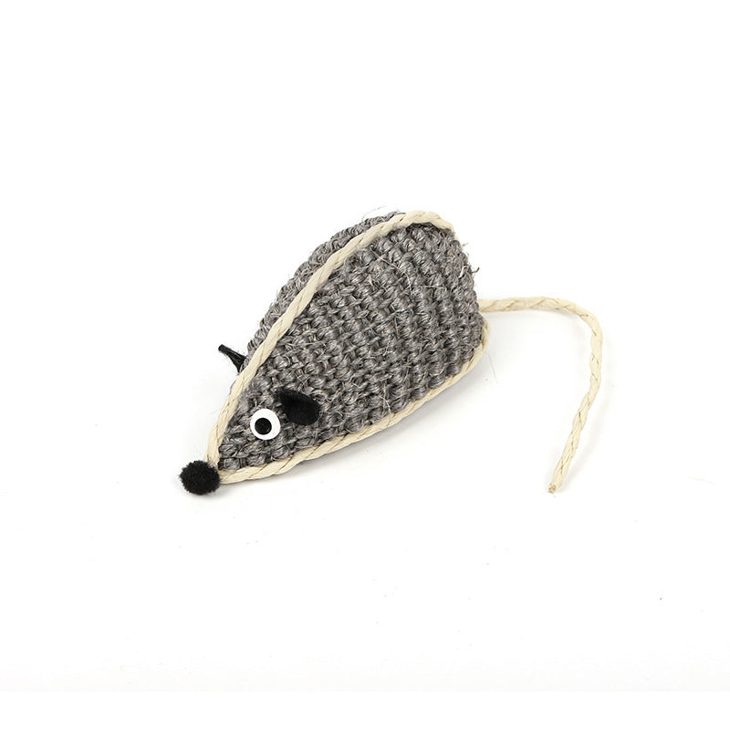KFX-8162877 Multicolor Sisal Cat Mouse Toy - Set of 3 Fun Playful Toys
