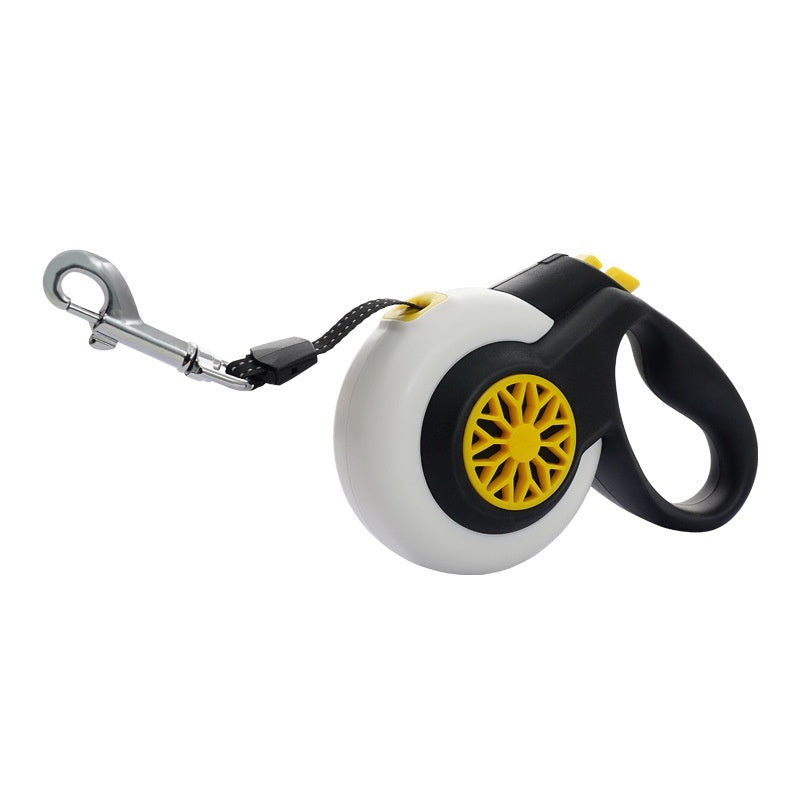 KFX-8164029 Retractable Dog Leash with Automatic Pull Function - Durable ABS, White