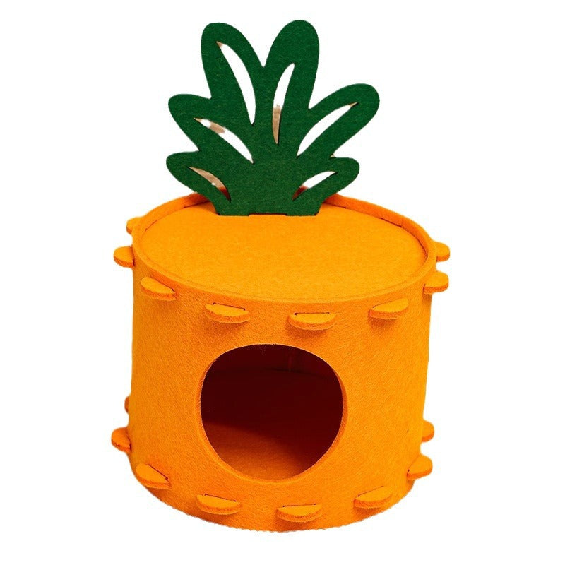 KFX-8164285 Carrot-Shaped Felt Hamster House for Syrian Hamsters and Gerbils - Easy to Clean Hideaway for Sleeping and Hiding