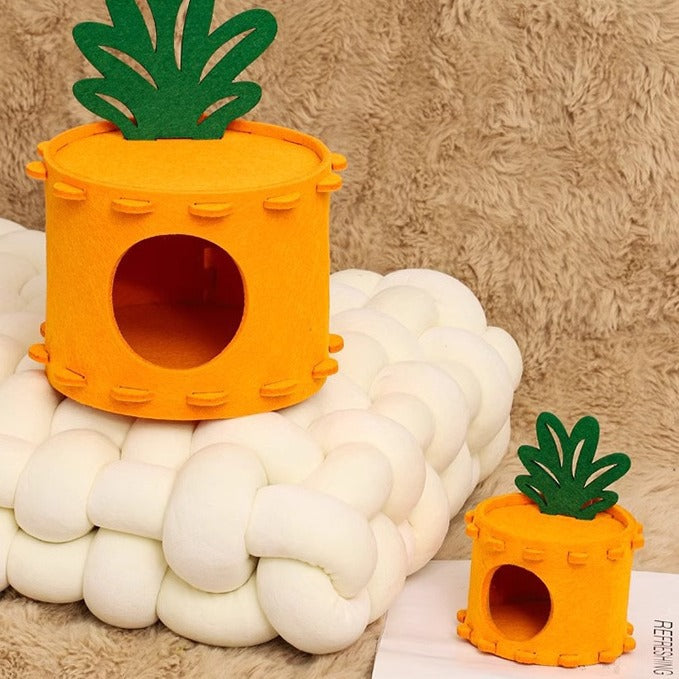 KFX-8164285 Carrot-Shaped Felt Hamster House for Syrian Hamsters and Gerbils - Easy to Clean Hideaway for Sleeping and Hiding
