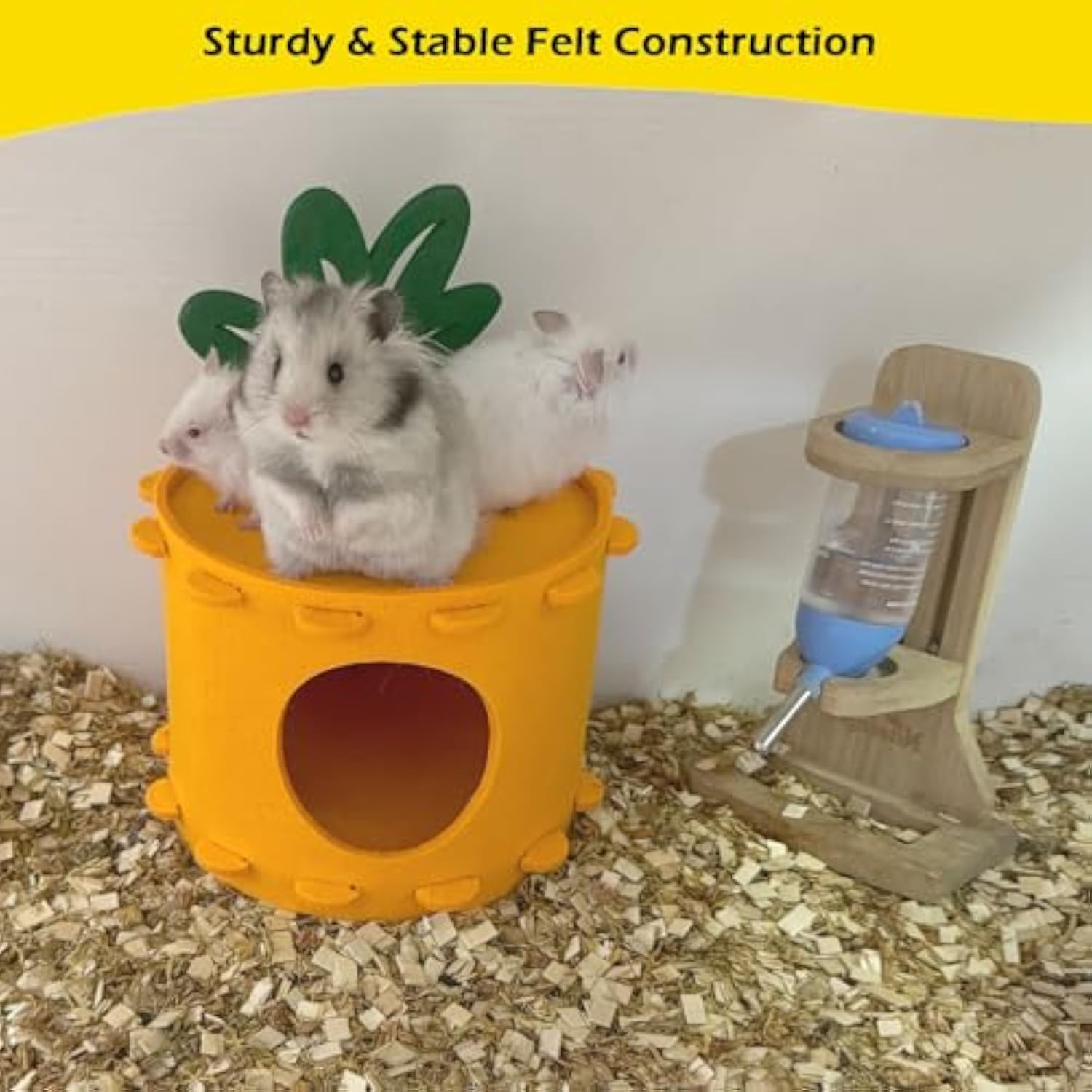 KFX-8164285 Carrot-Shaped Felt Hamster House for Syrian Hamsters and Gerbils - Easy to Clean Hideaway for Sleeping and Hiding