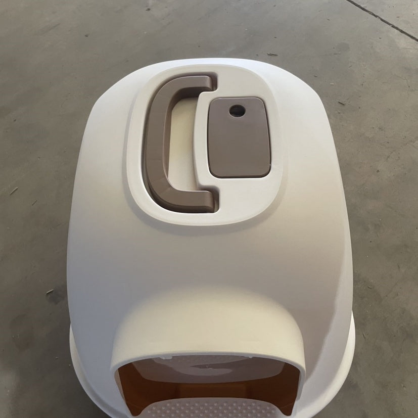 KFX-8165693 Compact Square Cat Litter Box for Convenient and Clean Pet Care
