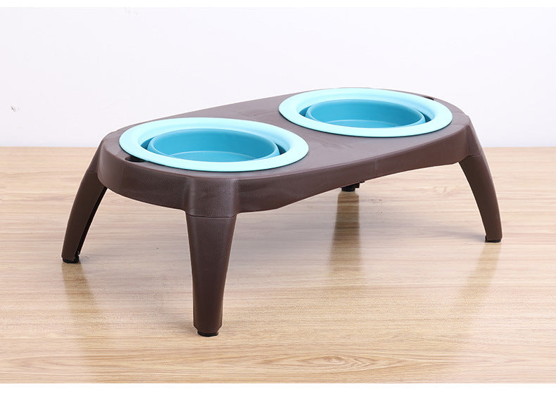 KFX-8166205 Portable Double Pet Bowl with Convenient Folding Design - Made of Durable PP and TPR Materials
