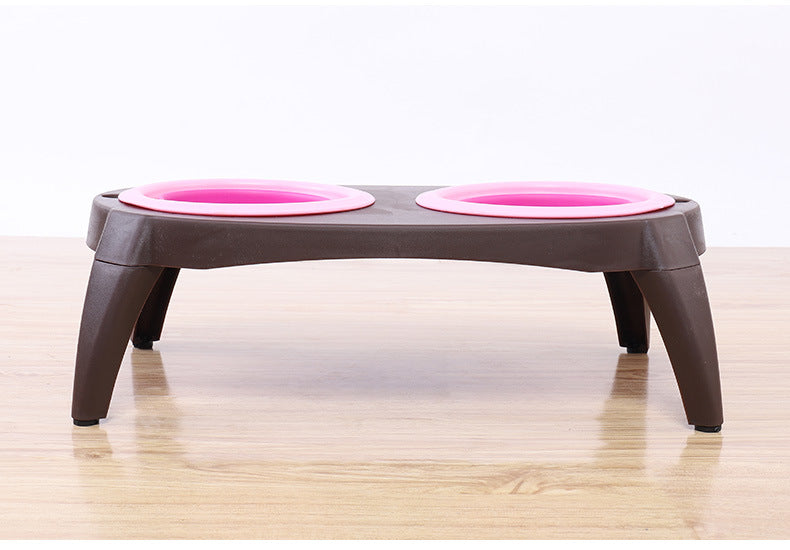 KFX-8166205 Portable Double Pet Bowl with Convenient Folding Design - Made of Durable PP and TPR Materials