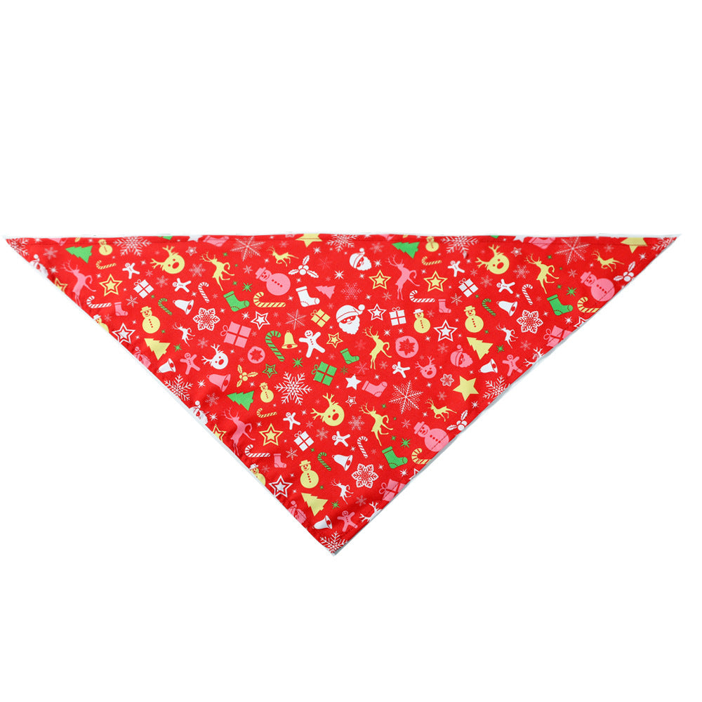 KFX-8167613 Christmas Pet Triangle Scarf - Stylish Decorations for Dogs and Cats in Festive Patterns