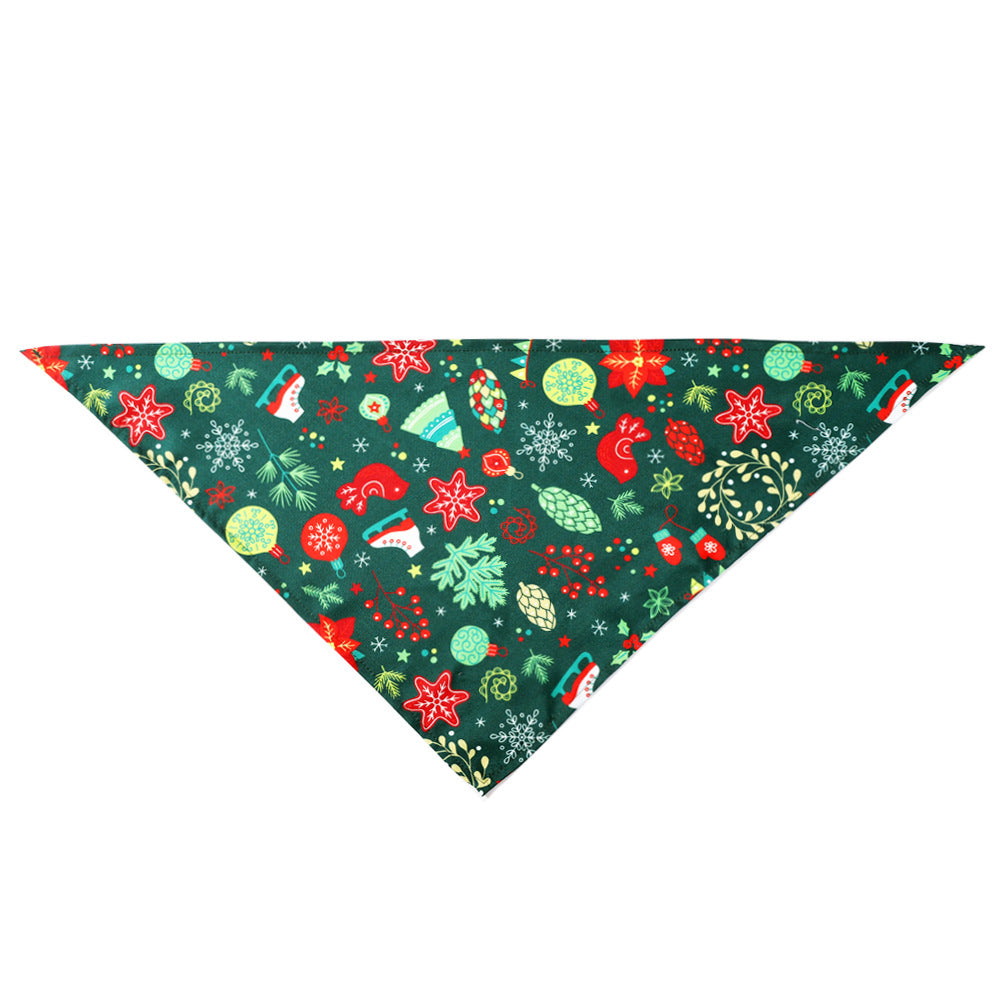 KFX-8167613 Christmas Pet Triangle Scarf - Stylish Decorations for Dogs and Cats in Festive Patterns