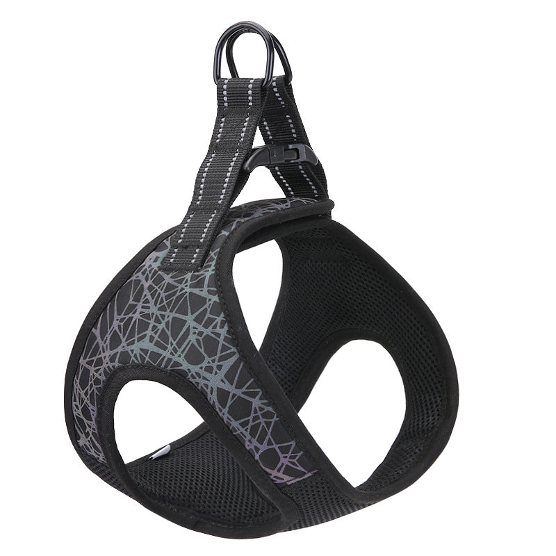 KFX-8169277 Adjustable Dog Leash Vest in Blue and Green, Sizes S to XL, Made of Polyester and Nylon