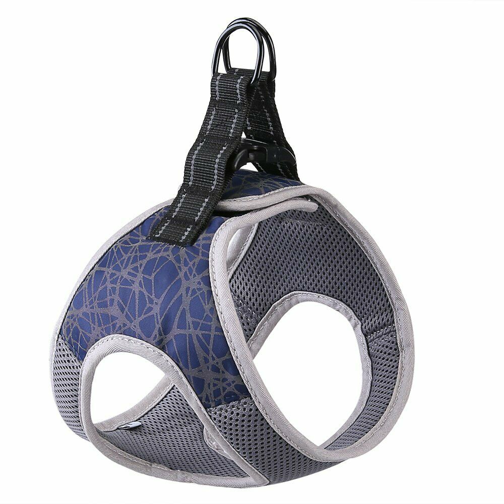 KFX-8169277 Adjustable Dog Leash Vest in Blue and Green, Sizes S to XL, Made of Polyester and Nylon