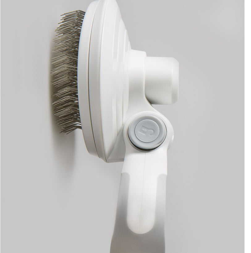 KFX-8171581 Self-Cleaning Wire Brush for Pets - Plastic Comb in White, Pink, and Blue