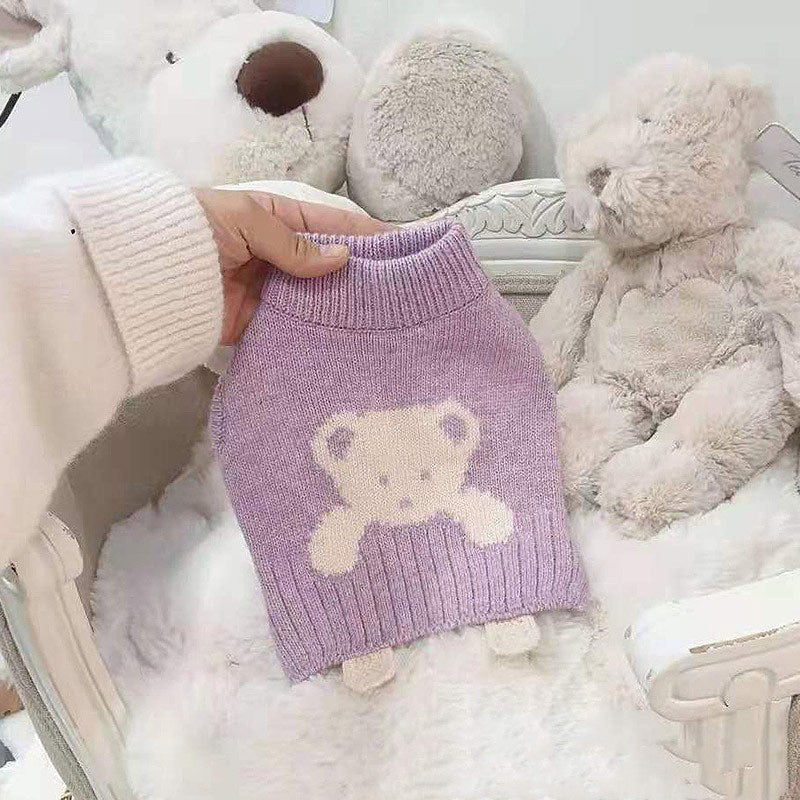 KFX-8173757 Cozy Wool Bear Sweater for Small Dogs - Autumn & Winter Pet Clothing